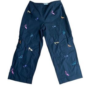 Edward Petite Graphic Embroidered Capri Pants Shoes Size 6P